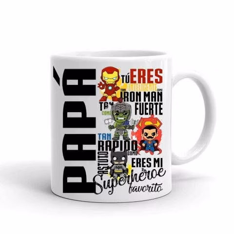 Taza/Tazon/Mug Papá Eres Mi Superhéroe Favorito 7
