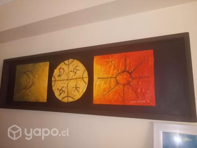 Óleo en madera inspiración mapuche