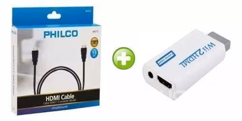 Wii 2 Hdmi Adaptador Wii Hdmi Aux 3.5 1080p + Cabl