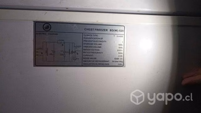 Congelador de 520 Litros Tapa Solida
