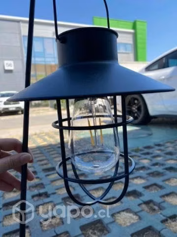Farol Solar Estaca Led Impermeable Negro + Ampolle