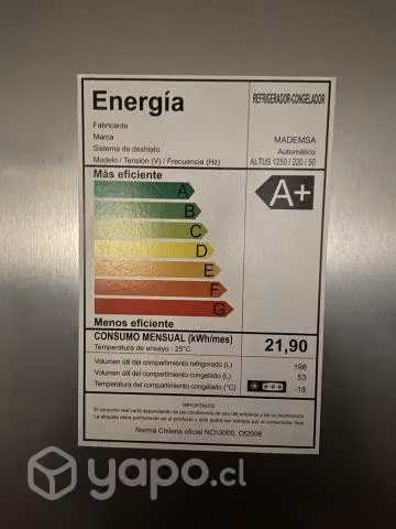 Refrigerador Mademsa No Frost 197 Lt Altus 1200