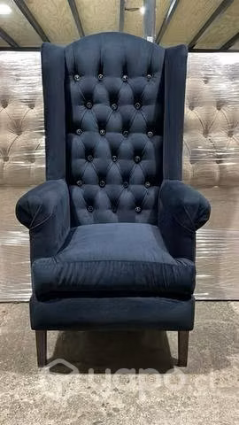Sillon tipo trono felpa negro