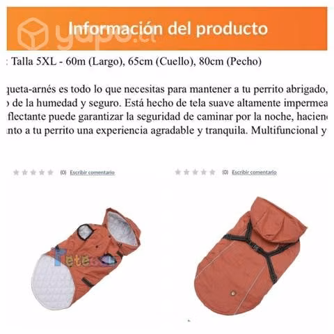 Parka forrada para perros