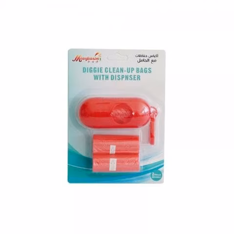 Dispensador portatil de bolsas transparente +2 rol