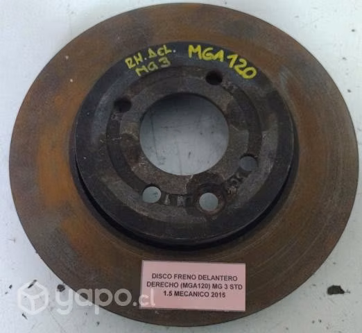 Disco Freno Delantero Derecho MG 3 STD 2015