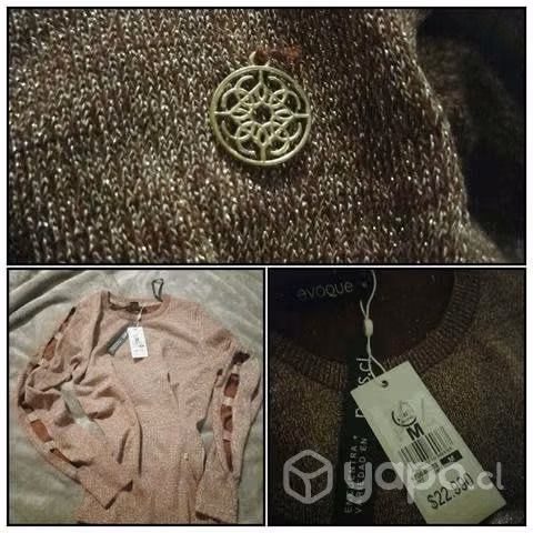 Sweater con brillitos dorados