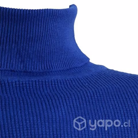 Sweater Azul Elasticado Cuello Alto Beatle L - Imagen 2