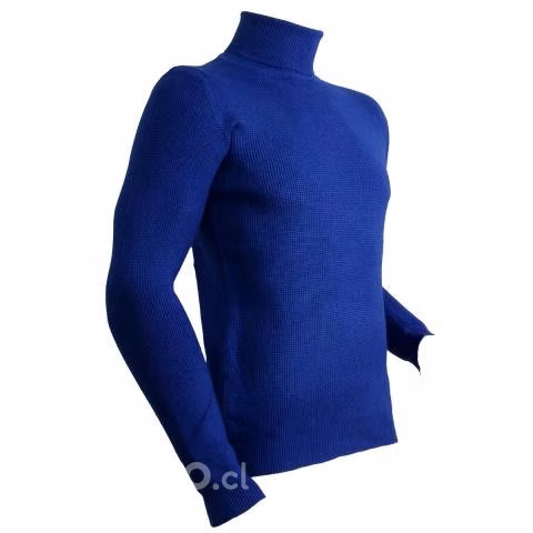 Sweater Azul Elasticado Cuello Alto Beatle L - Imagen 3
