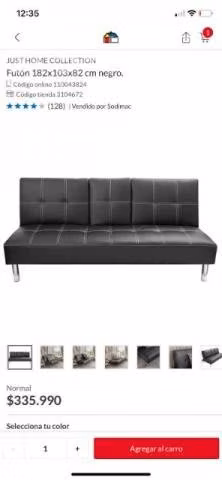 Futon con porta vasos