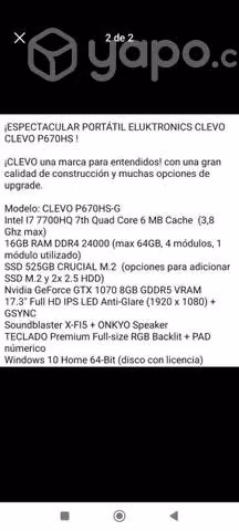 Notebook gamer clevo