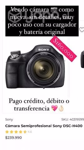 Cámara fotográfica Semiprofesional Sony