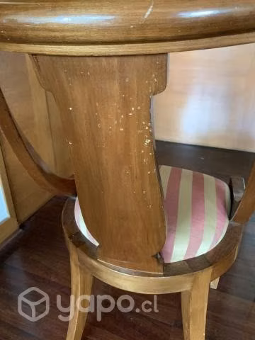 Silla de madera Mañio con tapiz listado. Firmes. - Imagen 4