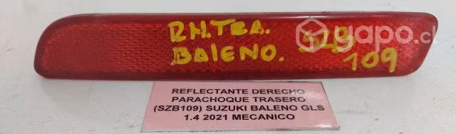 Reflectante Derecho Parachoque Trasero (SZB109) Su