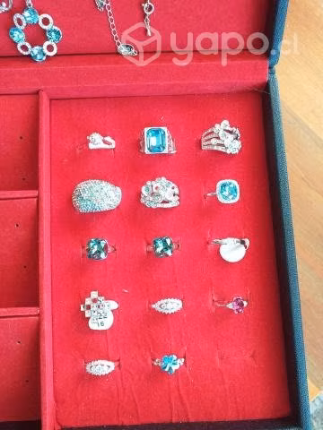 Colgantes y anillos enchapado en rodio . - Imagen 5