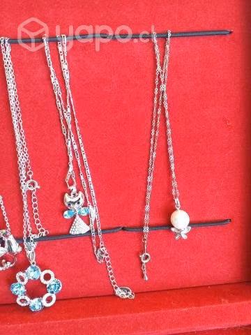 Colgantes y anillos enchapado en rodio . - Imagen 3