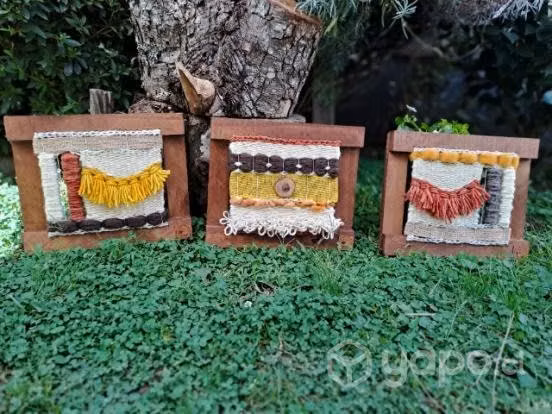 Trio de telares decorativos