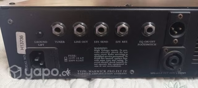 Cabezal warwick pro fet lemán+ cajas