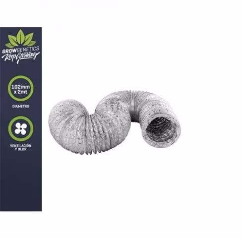 Tubo Aluminio Flexible 102mm x 2mt - Grow Genetics