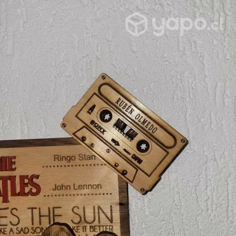 Cuadro de Los Beatles , grabado en madera