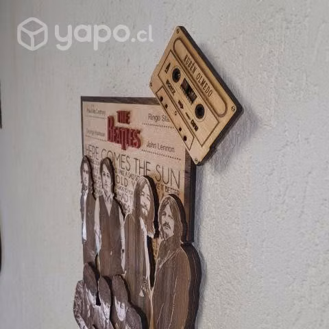 Cuadro de Los Beatles , grabado en madera