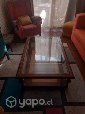 Mesa de centro madera y vidrio