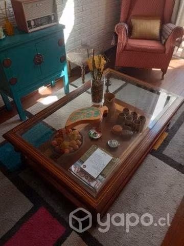 Mesa de centro madera y vidrio