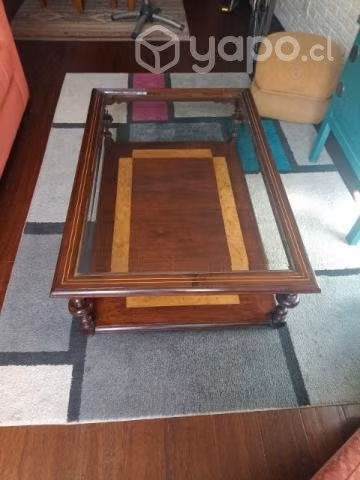 Mesa de centro madera y vidrio