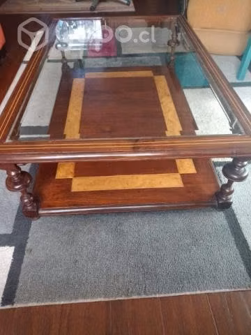 Mesa de centro madera y vidrio