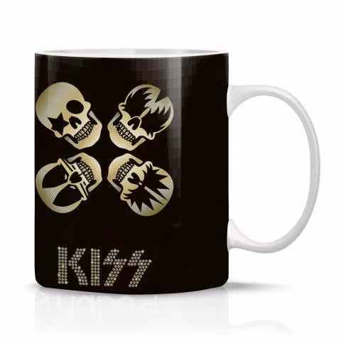 Taza/Tazon/Mug Kiss Caras Tipo Calavera Banda De R