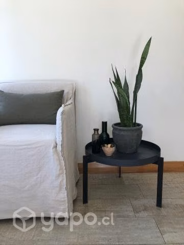 2 mesas laterales negras para interior o terraza