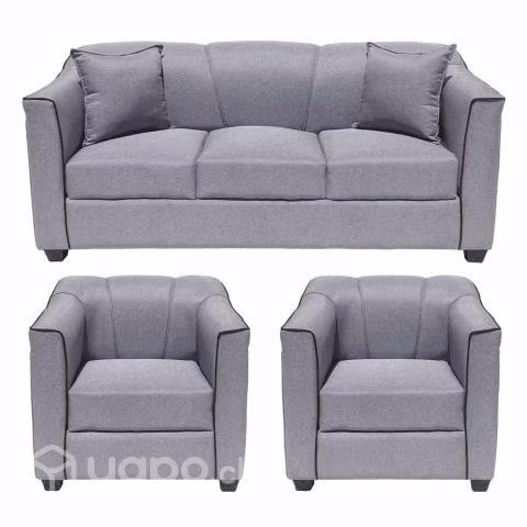 Juego de Living 311 Crysler Gris Nuevo de Fabrica