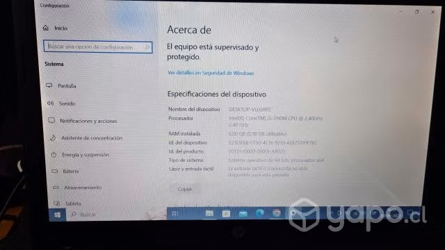 NOTEBOOK HP 240 core i3 6G Ram RAPIDO - Imagen 6