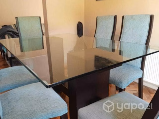 Comedor vidrio con 6 sillas