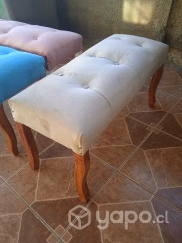Banqueta Madera Beige capitone - Imagen 3