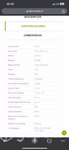 WC portatil plegable con altura regulable y ruedas - Imagen 5