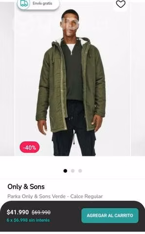 Parka Chaqueta Only Hombre