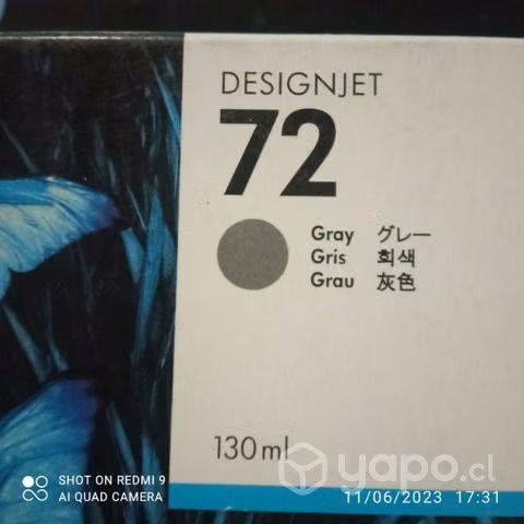 Tintas hp 72 colores originales de 130ml