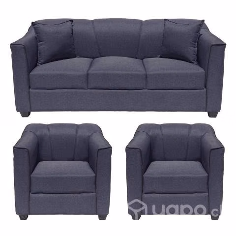 Juego de Living 311 Crysler Sofá + Sitiales Azul M