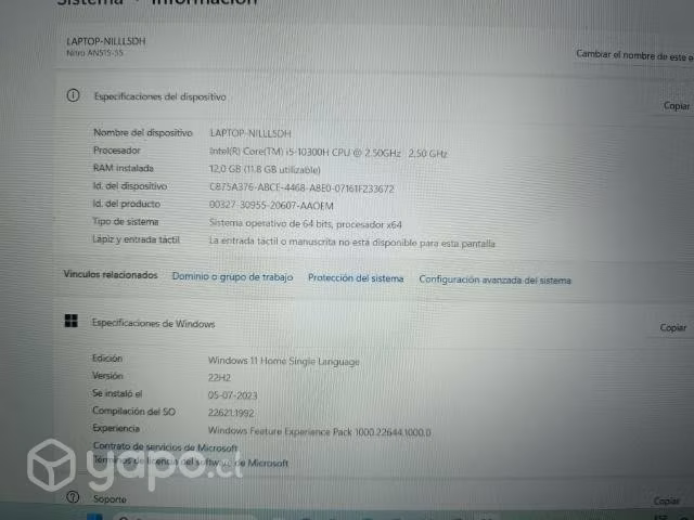Acer nitro 5 usado en buen estado