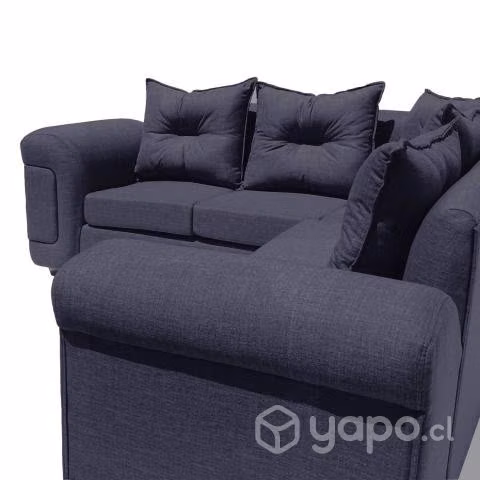 Sofá Seccional Santorini Azul Marengo Nuevo Fabric