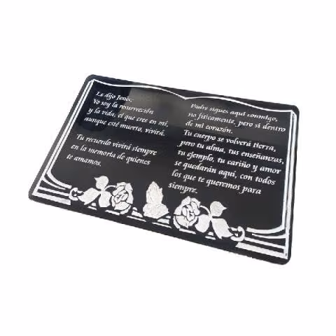 Lápida placa acrílica 30x20 cm