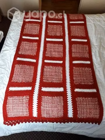 Piecera hecha a telar y a crochet - Imagen 2