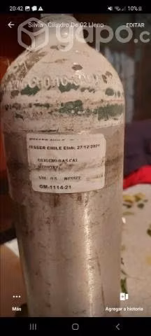 Cilindro de oxigeno medicinal