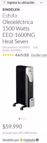 Estufa Oleoelectrica