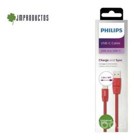 Cable Usb A Type-c Phiips De Goma 1,2 Metros Usb-c - Imagen 3