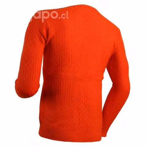 Sweater Naranjo Cuello V Elasticado L - Imagen 4