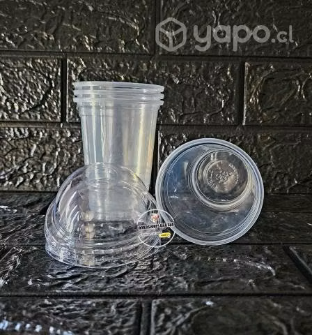 Vasos De Plástico Con Tapa Domo 12 Onzas