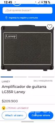 Amplificador guitarra Laney LG35R