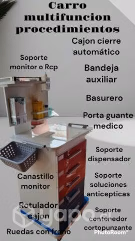 Muebles clinicos, carros auxiliares